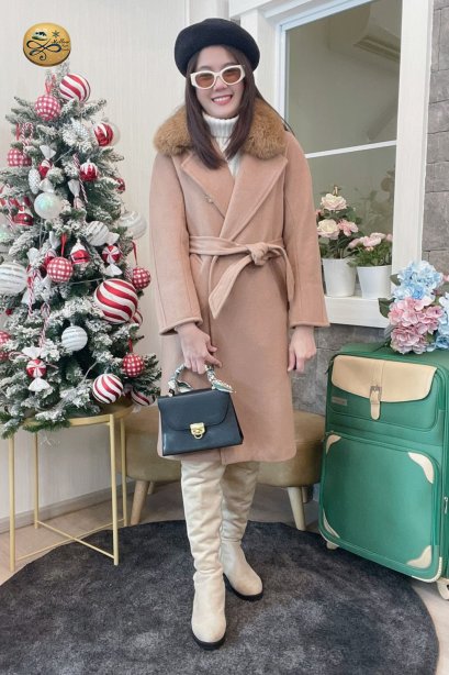 เช่าเสื้อกันหนาว รุ่น  Warn Taupe Single Breasted Coat	2108GCL1514FABR1