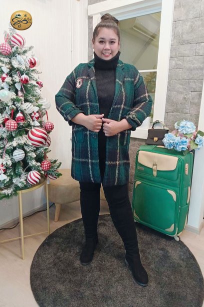 เช่าเสื้อกันหนาว รุ่น  Blazing Yellow Strip in Kale Double Breasted Coat	2108GCL1518FAGN1