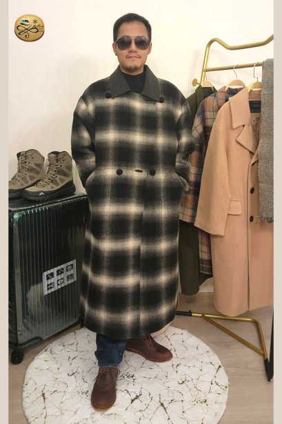 เช่าเสื้อกันหนาว รุ่น  Black Anthracite Single Breasted Coat	2108GCL1527FABK1