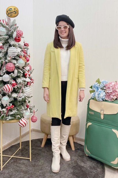 เช่าเสื้อกันหนาว รุ่น  Yellow Jasmine Single Breasted Coat	2108GCL1528FAYE1