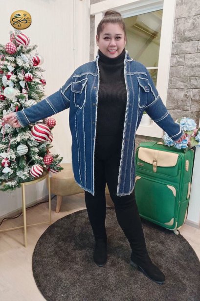 เช่าเสื้อกันหนาว รุ่น  Denim Single Breasted Coat	2108GCL1532FABL1