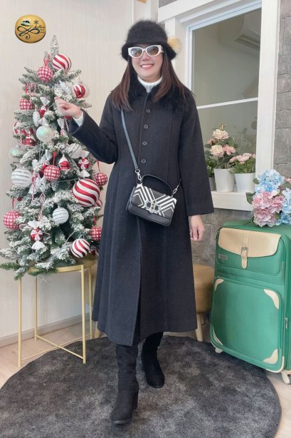 เช่าเสื้อกันหนาว รุ่น Black Anthracite Single Breasted Coat	2109GCL1554FABK1