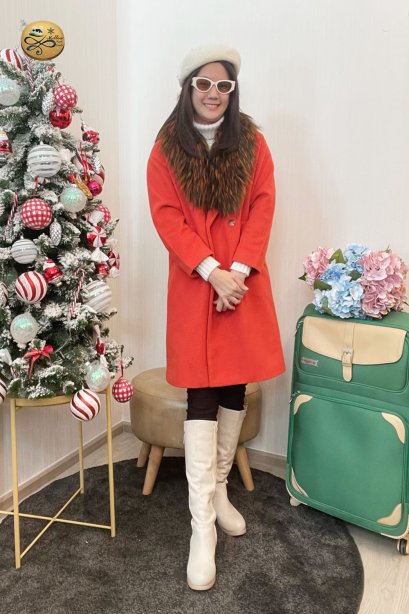 เช่าเสื้อกันหนาว รุ่น Flame Scarlet Double Breasted Coat	2109GCL1570FARE1