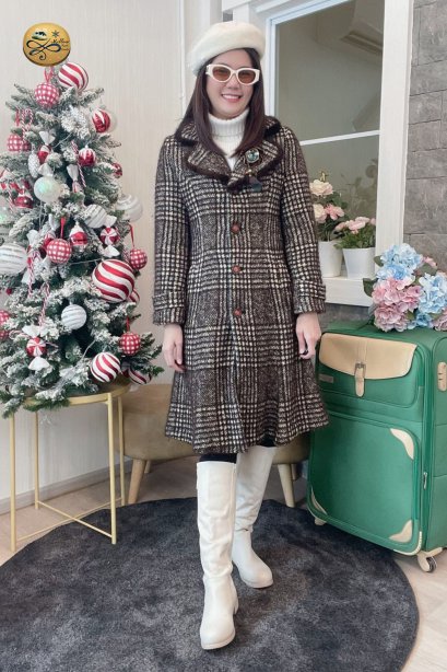 เช่าเสื้อกันหนาว รุ่น Chocolate Plum Double Breasted Coat	2109GCL1571FAMX1