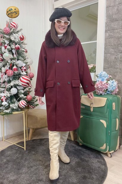 เช่าเสื้อกันหนาว รุ่น Carriage Red Single Breasted Coat	2109GCL1582FARE1