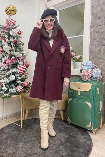 เช่าเสื้อกันหนาว รุ่น  Carriage Red Single Breasted Coat	2109GCL1586FARE1