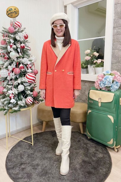 เช่าเสื้อกันหนาว รุ่น  Exotic Orange Double Breasted Coat	2109GCL1587FAOR1