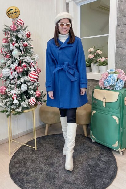 เช่าเสื้อกันหนาว รุ่น  Galaxy Blue Single Breasted Coat	2109GCL1591FABL1