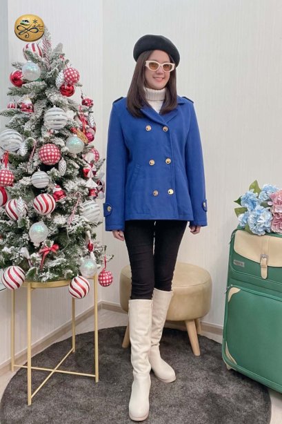 เช่าเสื้อกันหนาว รุ่น  Classic Blue Double Breasted Coat	2109GCL1595FABL1