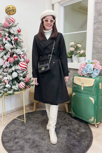 เช่าเสื้อกันหนาว รุ่น  Pitch Black Single Breasted Coat	2109GCL1600FABK1