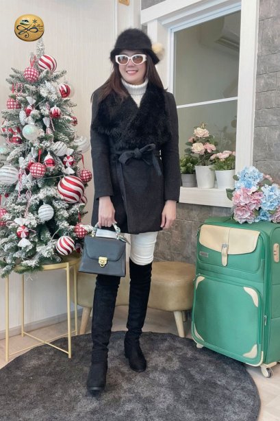 เช่าเสื้อกันหนาว รุ่น  Midnight Black Double Breasted Coat	2109GCL1620FABK1