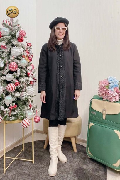 เช่าเสื้อกันหนาว รุ่น Canernous Black Single Breasted Coat	2109GCT1628FABK1
