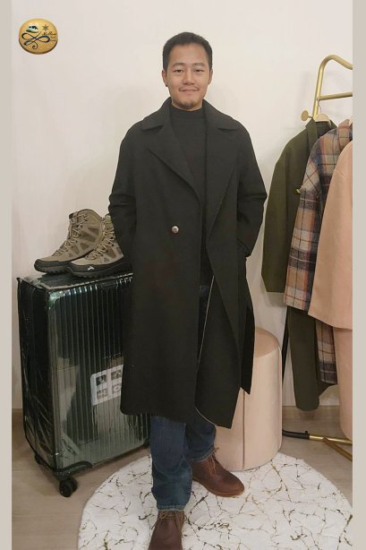 เช่าเสื้อกันหนาว รุ่น  Bristol Black Double Breasted Coat	2109GCL1657FABK1