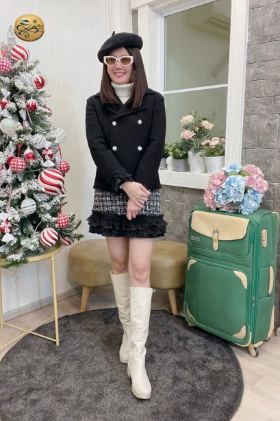 *** Limited Editon  เช่าเสื้อกันหนาวเซต  รุ่น  Astral Night Pea Coat  902GCS170FABKM1, Skirt