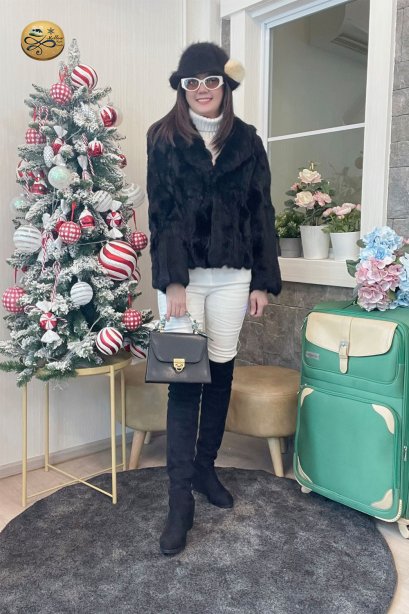 เช่าแจ็คเก็ตเฟอร์ รุ่น Dark Shadow Fur Jacket	2111GCF1783FABK1