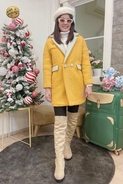 เช่าเสื้อกันหนาว รุ่น  Yellow Iris Single Breasted Coat	2201GCL1786FAYE1