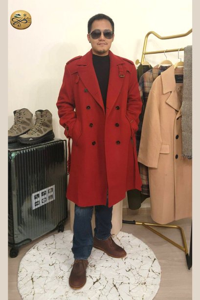เช่าเสื้อกันหนาว รุ่น  Upsdell Red Double Breasted Coat	2202GCL1836FARE1