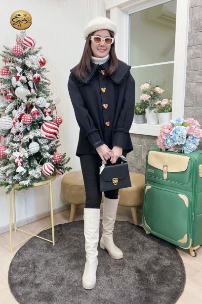 เช่าเสื้อกันหนาว รุ่น  Black Beauty Single Breasted Coat	2203GCL1854FABK1