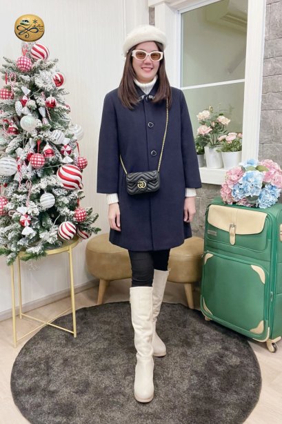 เช่าเสื้อกันหนาว รุ่น  Midnight Blue Single Breasted Coat	2203GCL1856FANA1