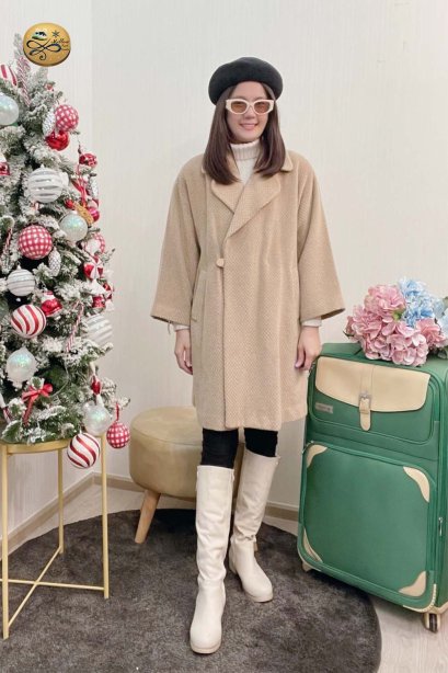 เช่าเสื้อกันหนาว รุ่น  Ocre brown Single Breasted Coat	2203GCL1857FABR1