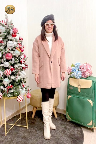 เช่าเสื้อกันหนาว รุ่น  Cuban Brown Sand Single Breasted Coat	2204GCL1872FABR1