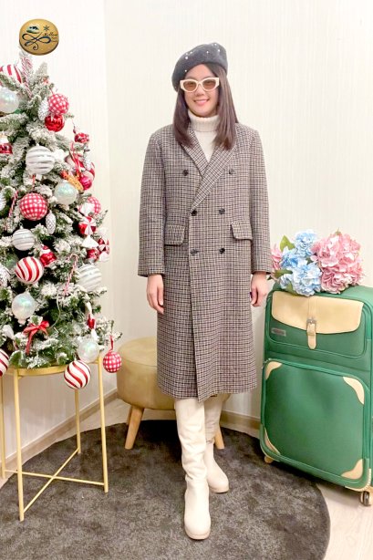 เช่าเสื้อกันหนาว รุ่น   Shifting Brown Sand Double Breasted Coat	2204GCL1873FABR1