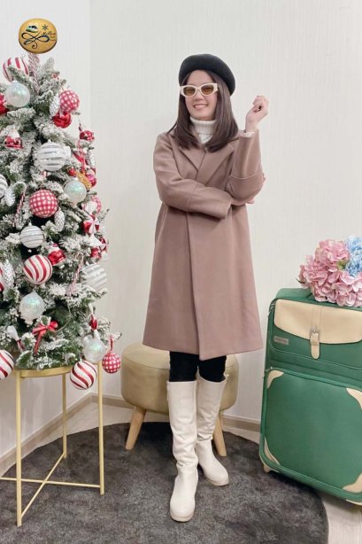 เช่าเสื้อกันหนาว รุ่น   Myristica Brown Double Breasted Coat	2204GCL1874FABR1