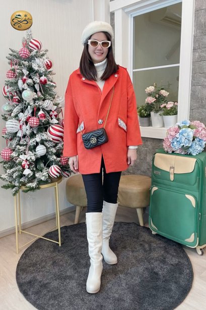 เช่าเสื้อกันหนาว รุ่น   Orange Cobre Single Breasted Coat	2204GCL1879FAOR1