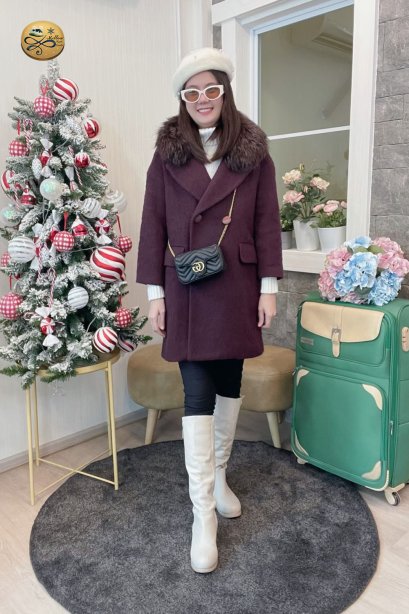 เช่าเสื้อกันหนาว รุ่น   Karanda Red Double Breasted Coat	2204GCL1885FARE1