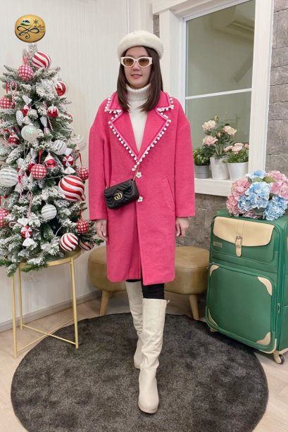 เช่าเสื้อกันหนาว รุ่น  Magneta Blush Pink Single Breasted Coat	2204GCL1886FAPK1
