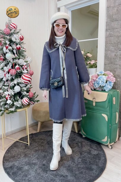 เช่าเสื้อกันหนาว รุ่น  Purple Mauve Single Breasted Coat	2204GCL1887FAPP1