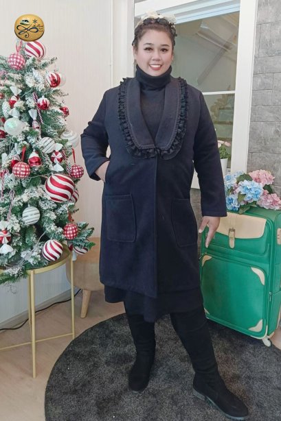 เช่าเสื้อกันหนาว รุ่นAnthracite Black Single Breasted Coat	2108GCL1486FABK1