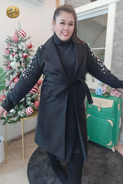เช่าเสื้อโค้ทผู้หญิง  รุ่น  Black Caviar Single Breasted Coat	2001MCL1937FABK1