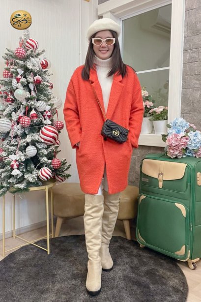 เช่าเสื้อกันหนาว รุ่น   Sun Kissed Coral  Single Breasted Coat	2206MCL1945FAOR1