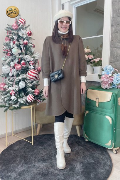 เช่าเสื้อกันหนาว รุ่น  Ivy Green Double Breasted Coat	2206GCL1968FAGN1