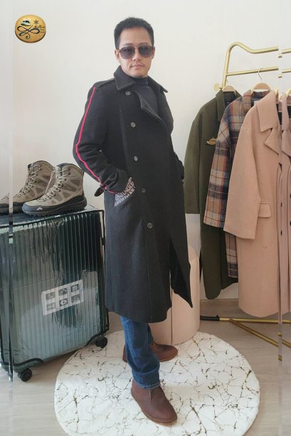 เช่าเสื้อกันหนาว รุ่น  Black  Cavernouse Double Breasted Coat	2207MCL1978FABK1