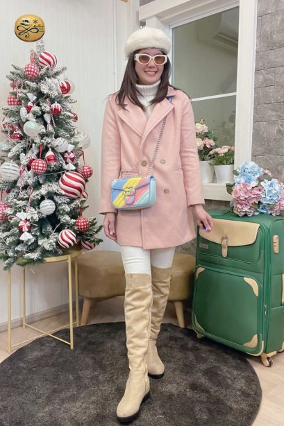 เช่าเสื้อโค้ทผู้หญิง รุ่น  Peony Pink Double Breasted Coat	2209GCL2006FAPK1