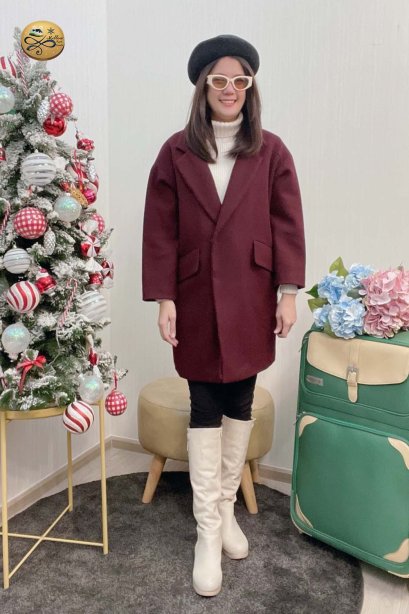 เช่าเสื้อโค้ทผู้หญิง รุ่น Wild Plum Light  Single Breasted Coat	2110GCL2126FARE1