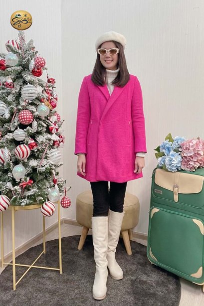 เช่าเสื้อโค้ทผู้หญิง รุ่น Pink Fucsia Single Breasted Coat	2110GCL2128FAPK1