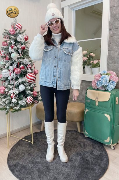 เช่าเสื้อโค้ทผู้หญิง รุ่น  Japanese Street Denim Jacket	96GCS461FADNXL1