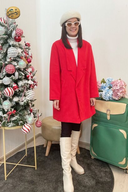 เช่าเสื้อโค้ทผู้หญิง รุ่น  Vermelho Coral Coat  2008GCL806FARE1