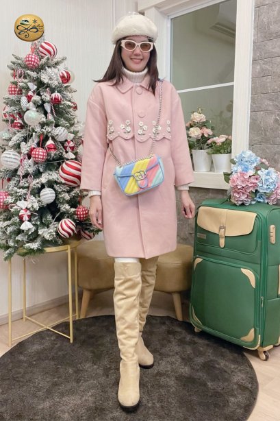 เช่าเสื้อโค้ทผู้หญิง รุ่น English Rose A-line Coat Single Breasted 2009GCL832FAPK1