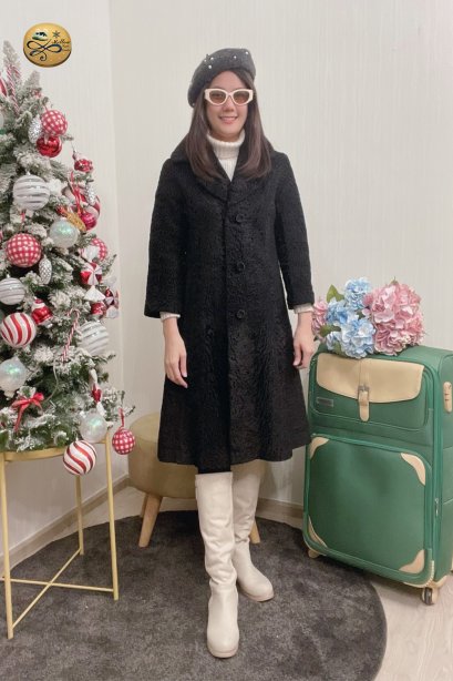 เช่าเสื้อโค้ทผู้หญิง   รุ่น  Darkest Hour  Fur Coat   2109GCF865FABK1