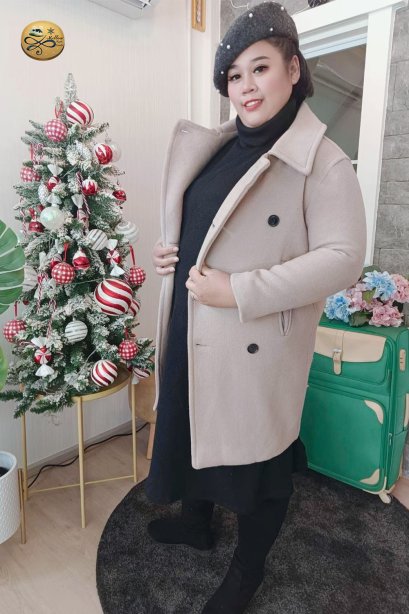 เช่าเสื้อโค้ทผู้หญิง  รุ่น  Cannoli Cream Double Breasted Coat	2101GCL892FACR1