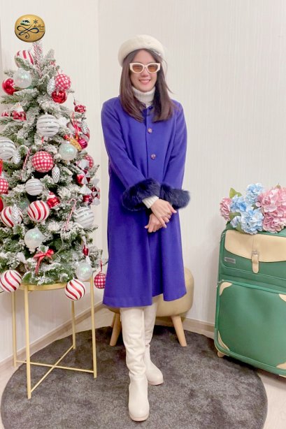 เช่าเสื้อโค้ทผู้หญิง   รุ่น  Royal Purple Dress Coat	2101GCL896FAPP1