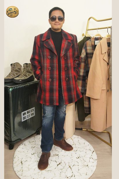 เช่าเสื้อโค้ทผู้ชาย  รุ่น  Rich navy and Equestrian Red Plate  Pea Coat	2101GCL911FAMX1