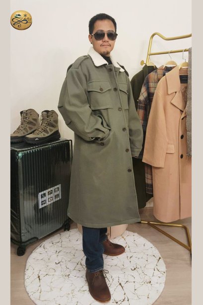 เช่าเสื้อโค้ทผู้ชาย   รุ่น  Lilly Pad Simple Buttom Up Coat	2109MCL915FAGN1