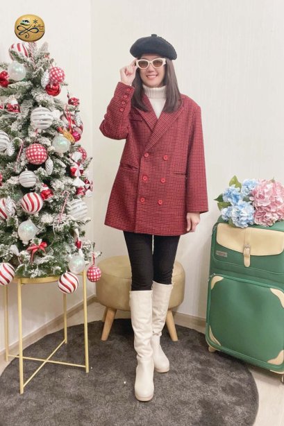 เช่าเสื้อโค้ทผู้หญิง  รุ่น  Sun Kissed Coral Double Breasted Coat	2101GCL917FARE1