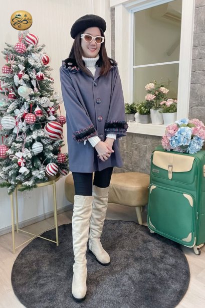 เช่าเสื้อโค้ทผู้หญิง   รุ่น  Tillandsia Purple Single Breasted Coat	2101GCL928FAPP1