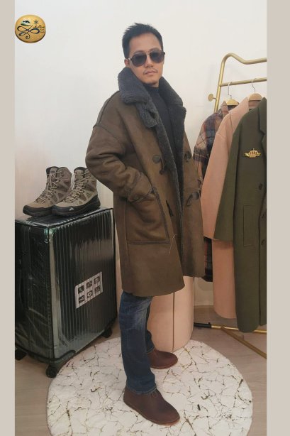 เช่าเสื้อโค้ท  รุ่น French Beret Chamois Wrap Coat	2101GCF967FABK1